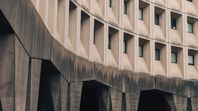 Beige curved facade