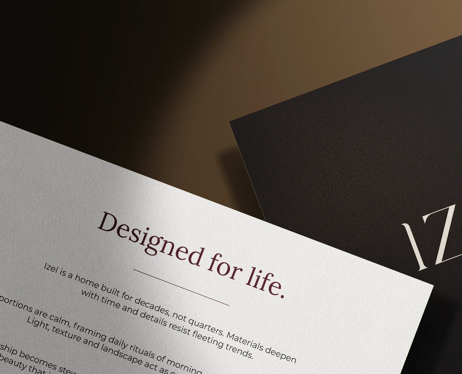 Izel by Zoya letter reading “Designed for life.”