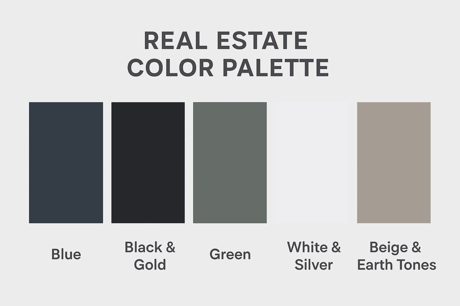 Real estate brand colors palette for visual identity