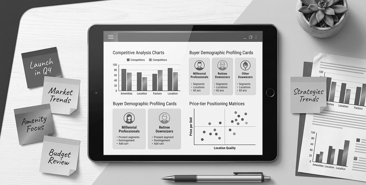 Real estate positioning process covering competitive analysis and buyer profiling