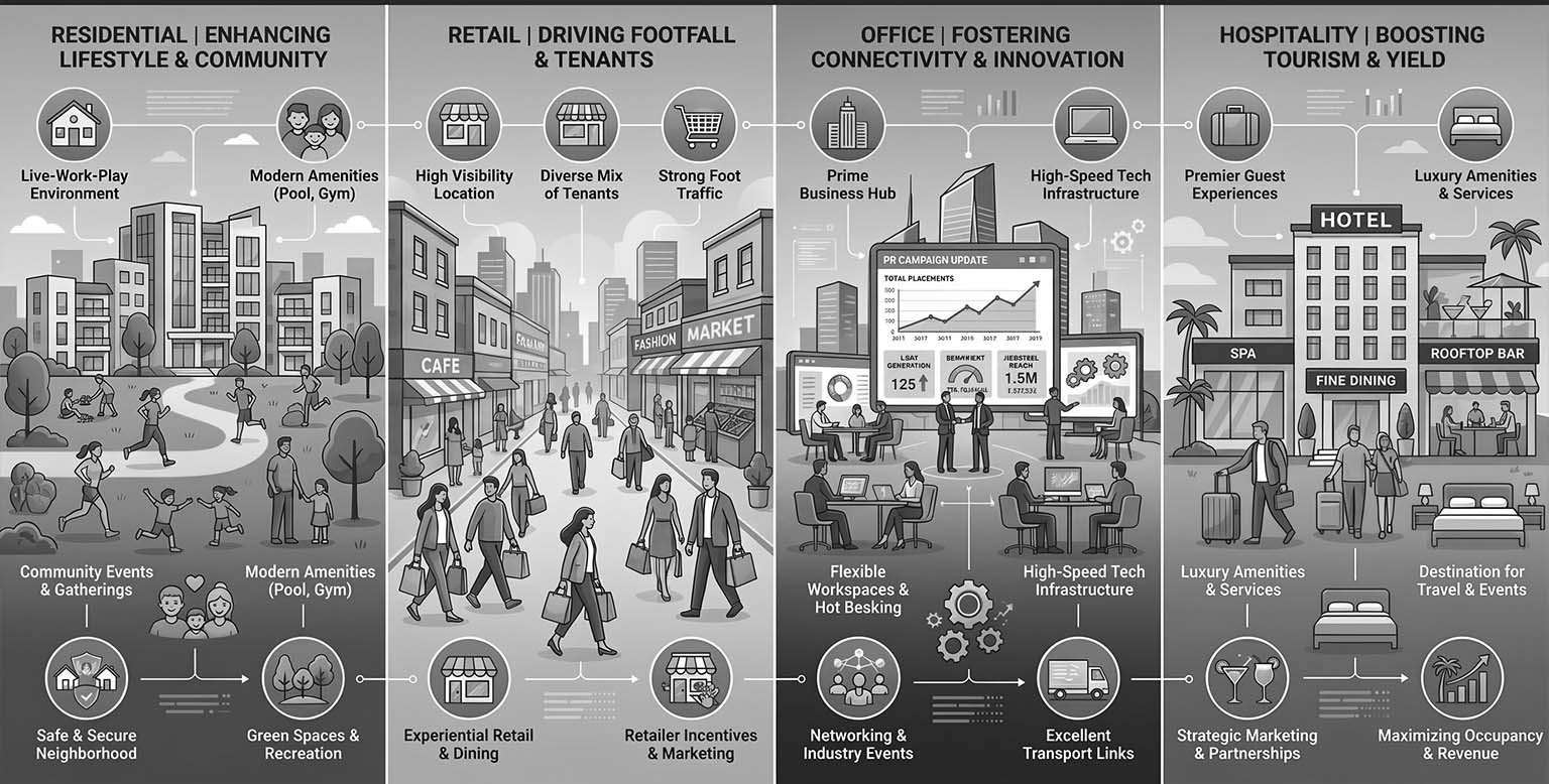 Audience-segmented PR strategy for a mixed-use real estate development