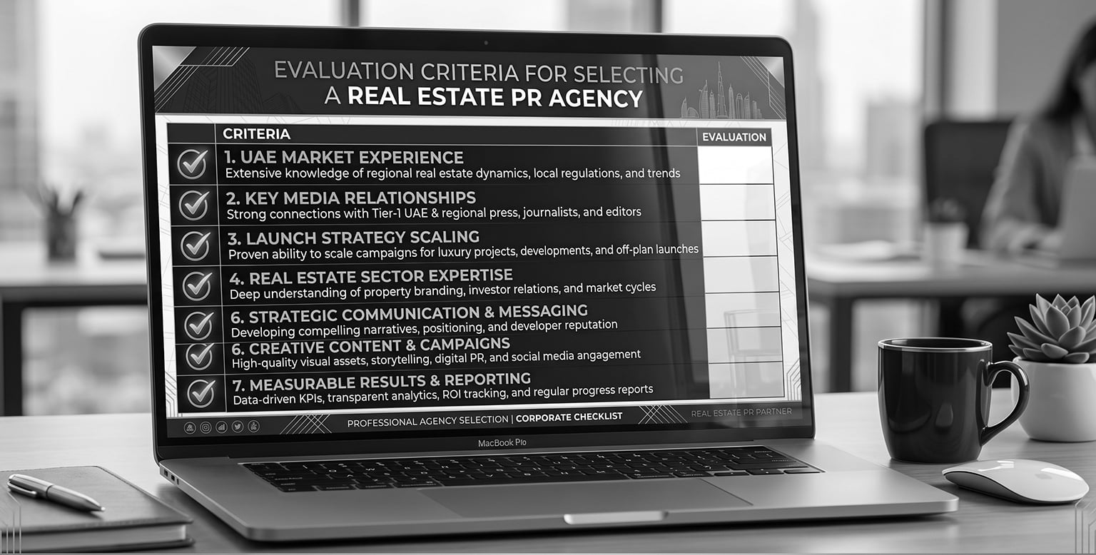 Checklist for choosing a real estate PR firm for a property developer