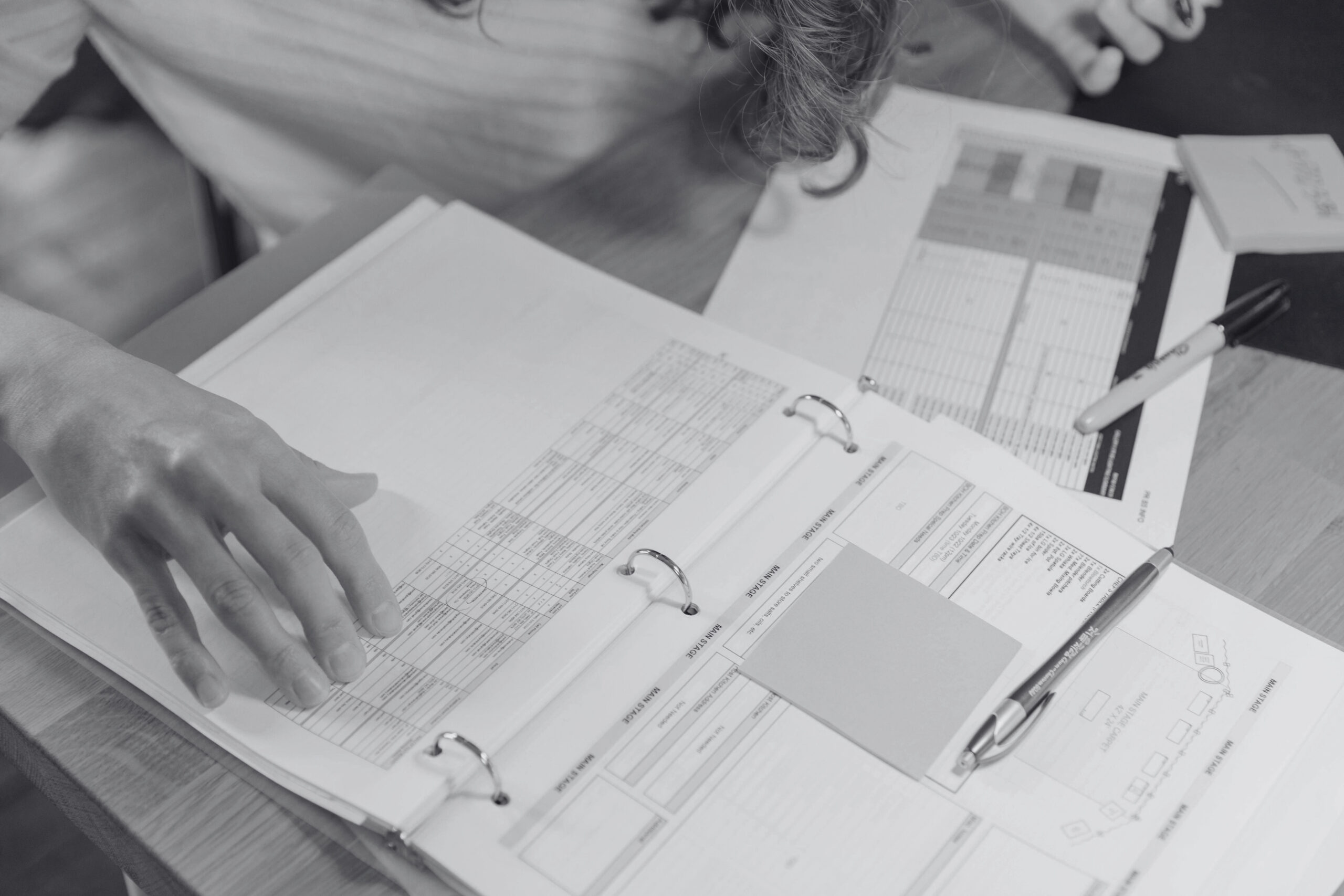 Team reviewing real estate branding and color choices