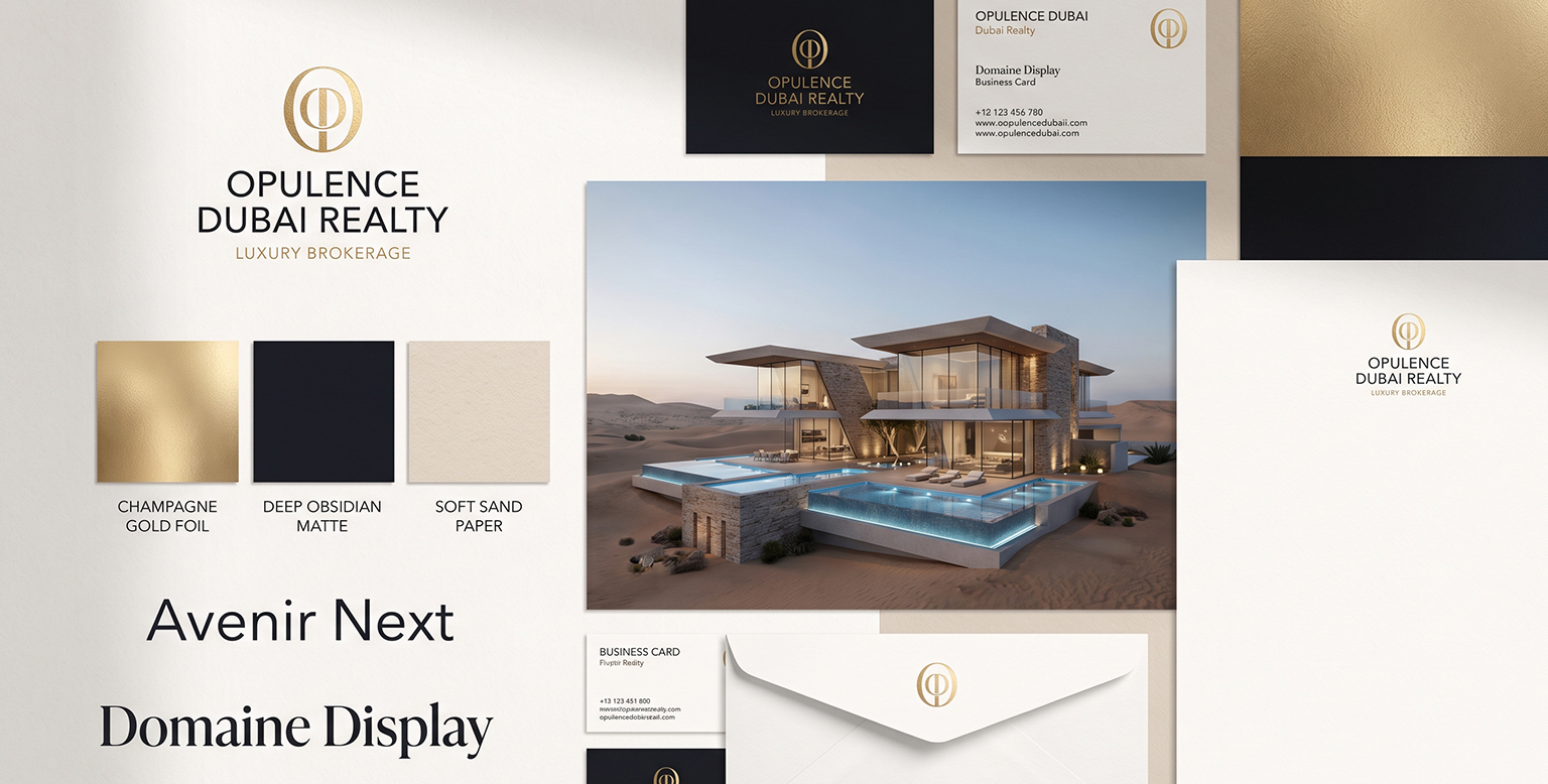 real estate brand design system for a Dubai luxury developer
