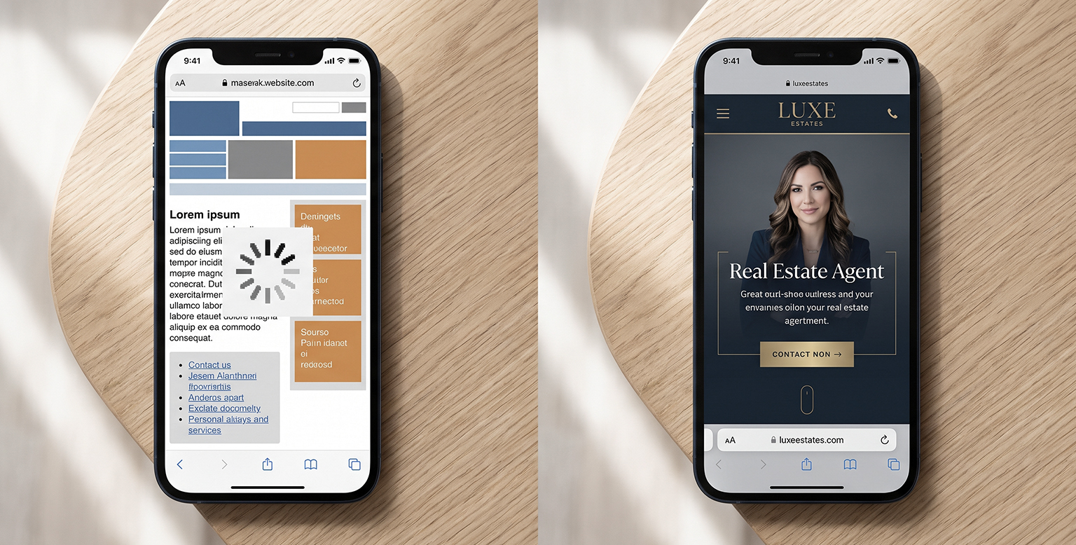 mobile-first luxury real estate website design for Dubai property buyer
