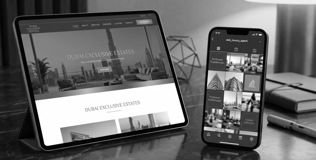 building a luxury real estate brand online for a Dubai agent