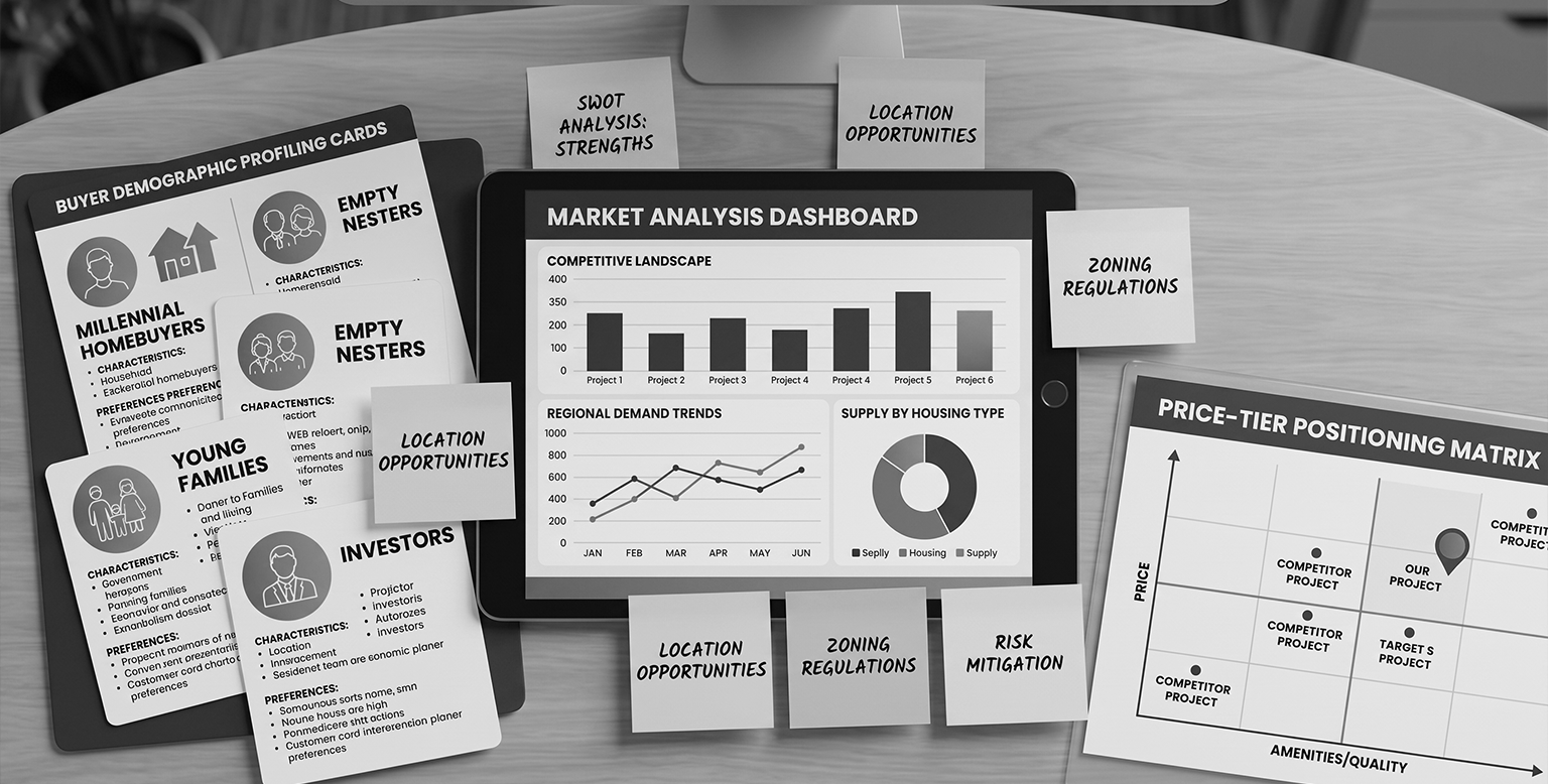Investor, end-user and broker audiences targeted in real estate developer marketing