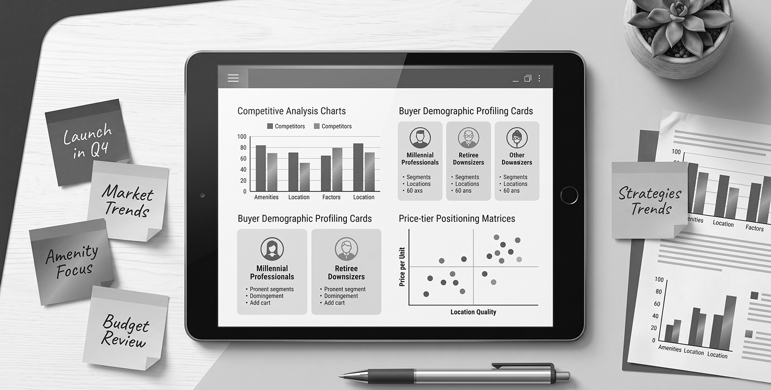 Real estate positioning process covering competitive analysis and buyer profiling